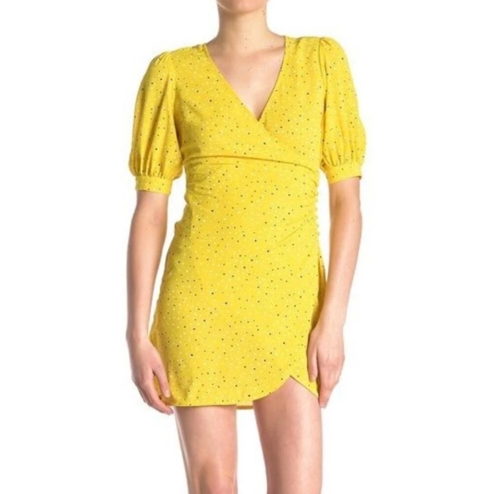 Lush Wrap Polka Dot Mini Dress